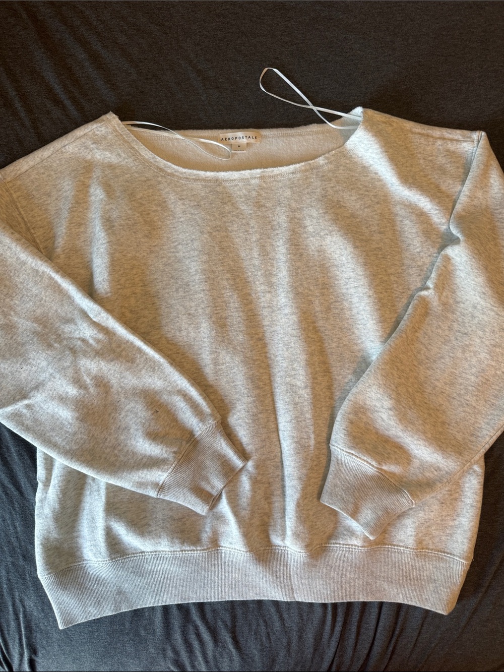 Aeropostale Women's Light Heather Gray Scoop Neck Sweatshirt